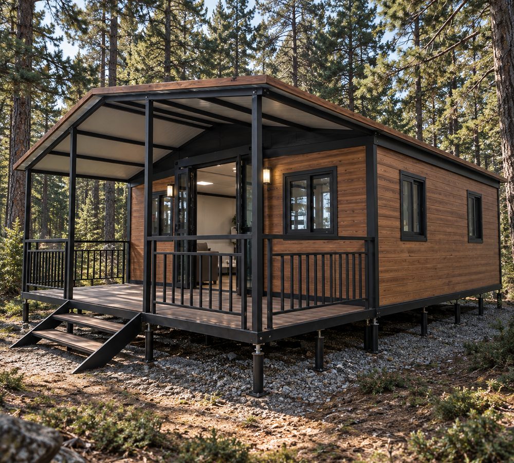 Мобилна къща MOBIHOUSE сред борова гора